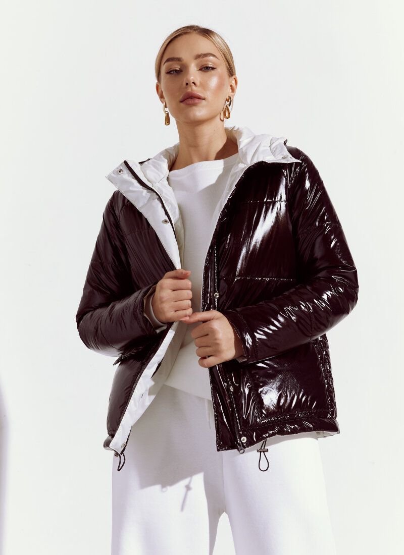 Quilted jacket with contrast lining