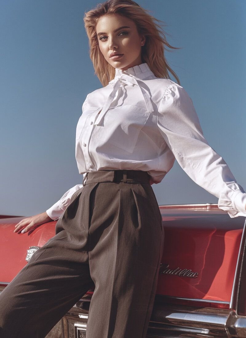 Oversize-shirt with accent collar