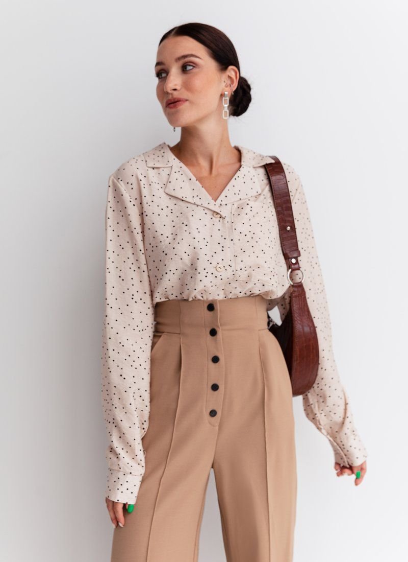 Beige Polka dot Shirt