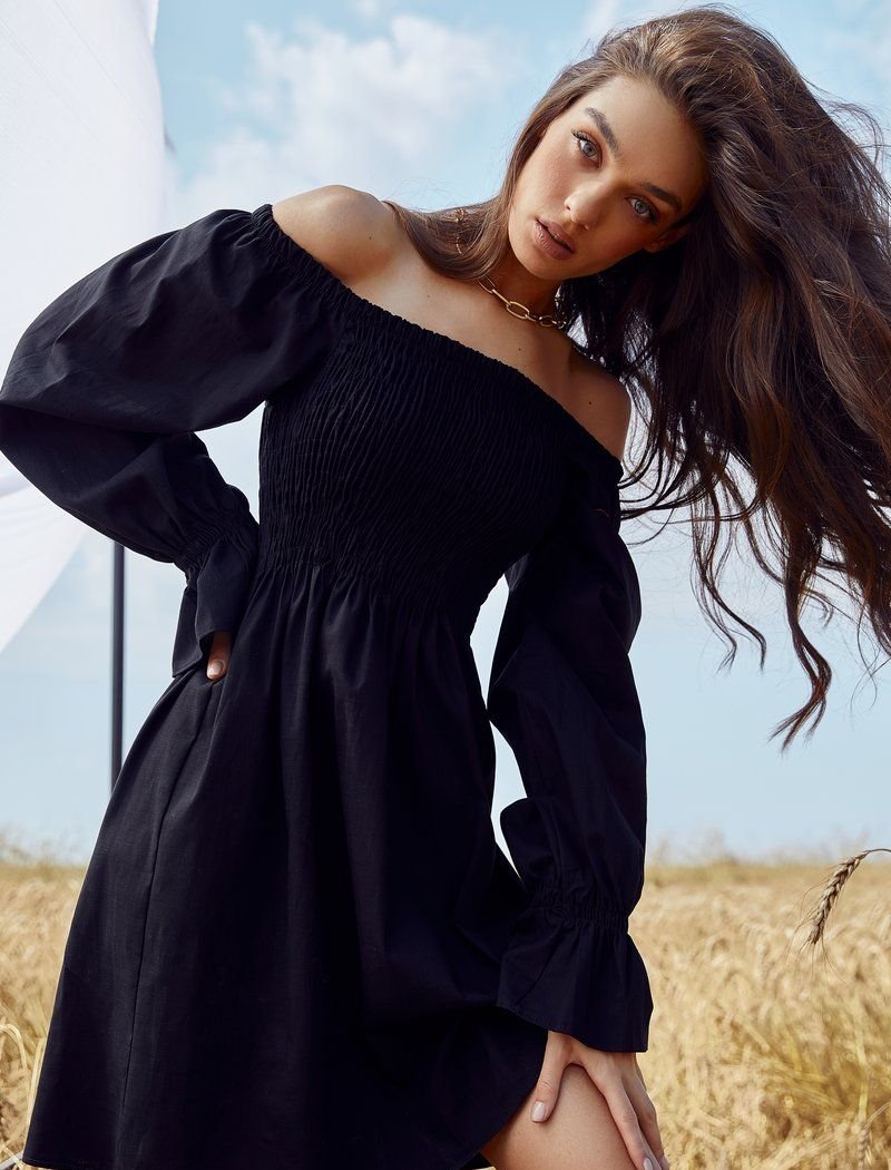 Short off-the-shoulder dress