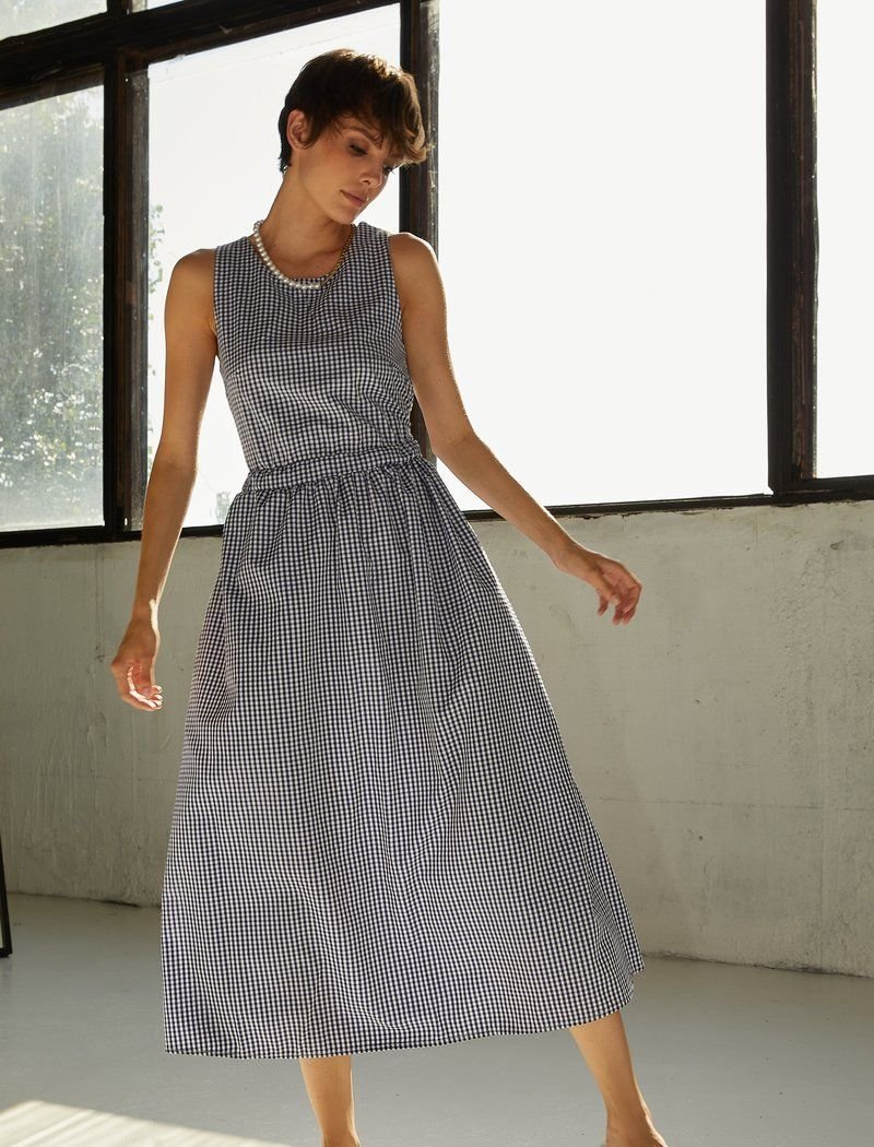 Summer dress in black check