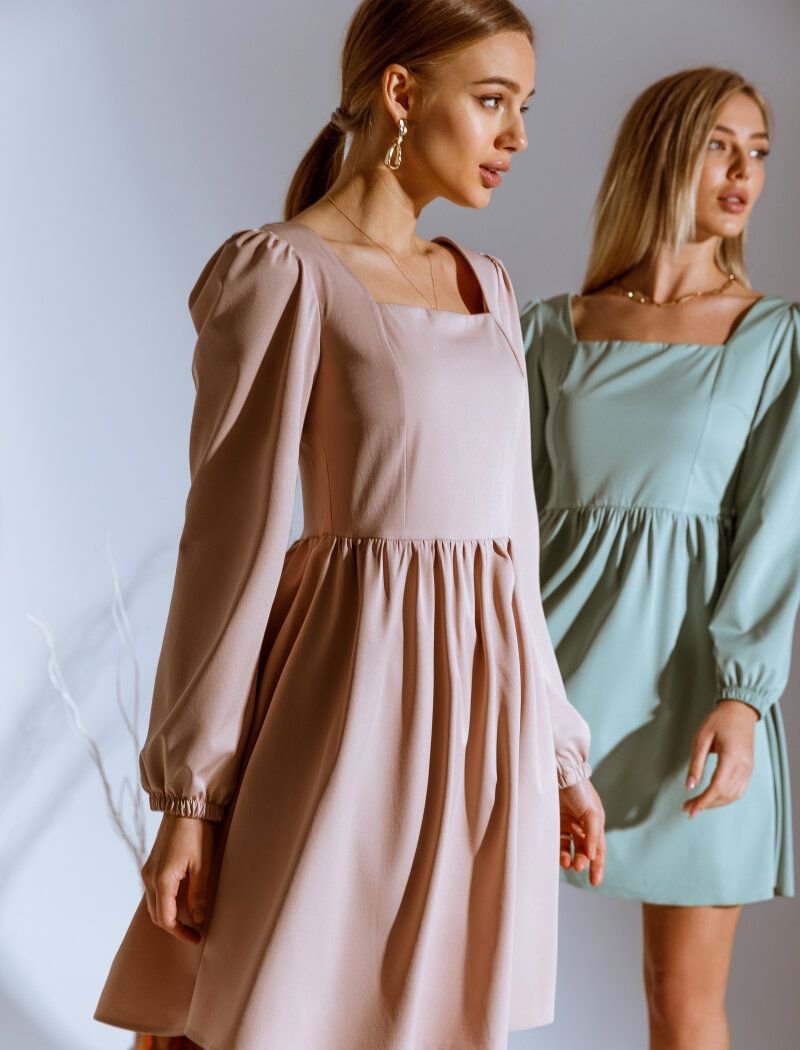 Romantic dress in a light shade