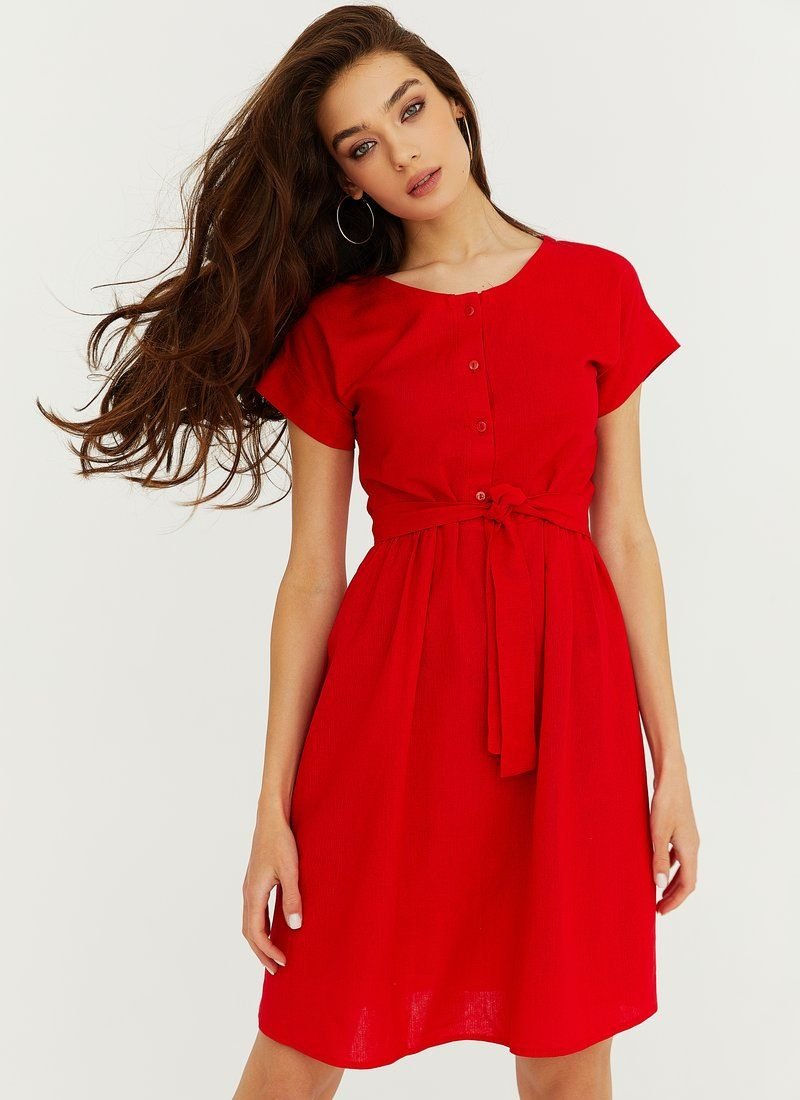 Laconic red dress