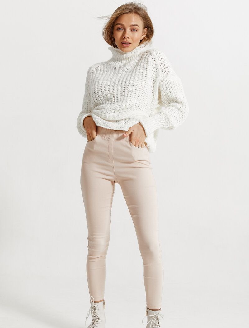 Cropped beige jeggings