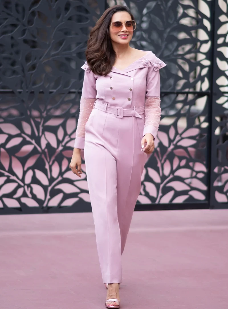 Sterio pink embellished jumpsuit