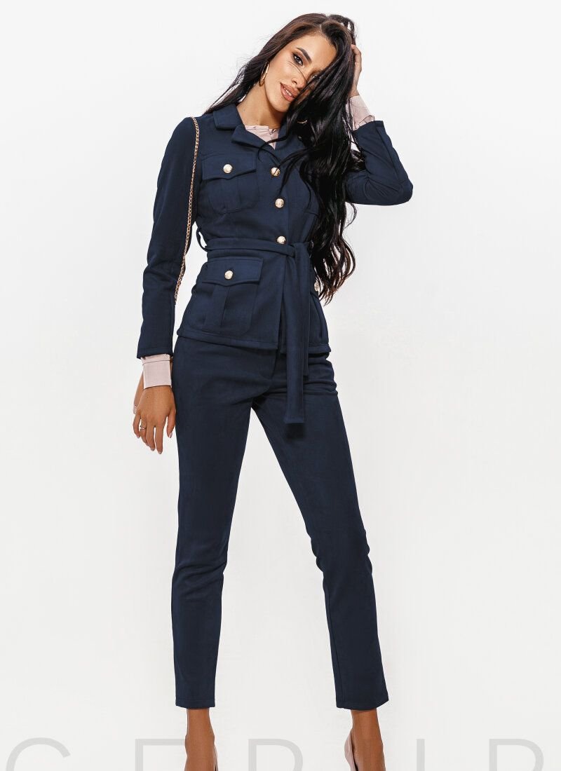 Dark blue Suede suit