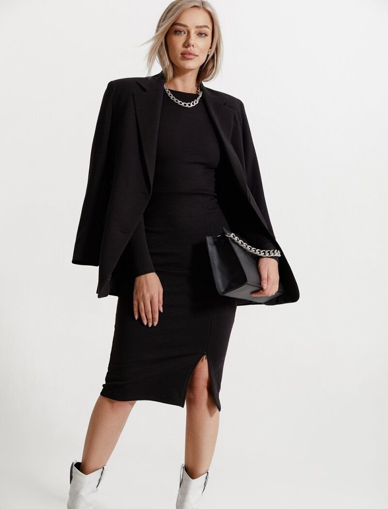 Dress with a high slit