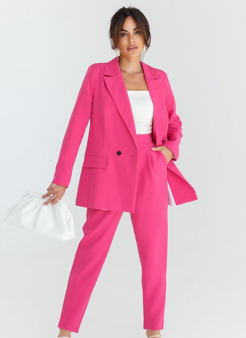 Bright crimson suit with trousers