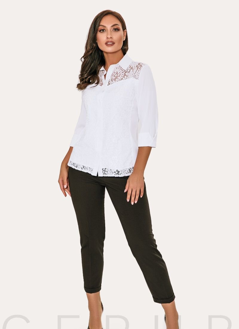 Shirt with lace decor