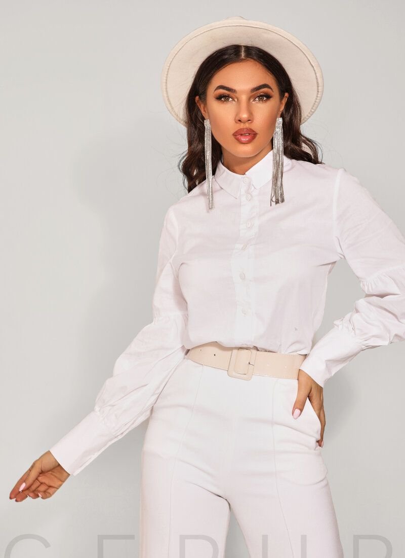 Laconic snow-white shirt