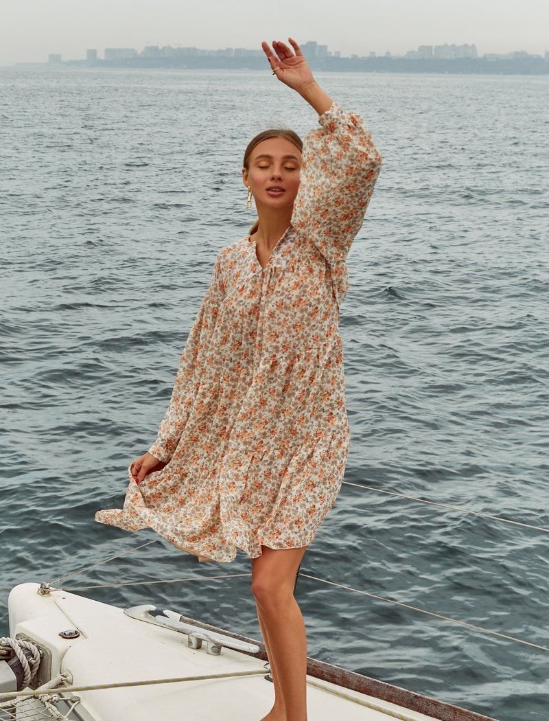 Loose Chiffon Floral Dress