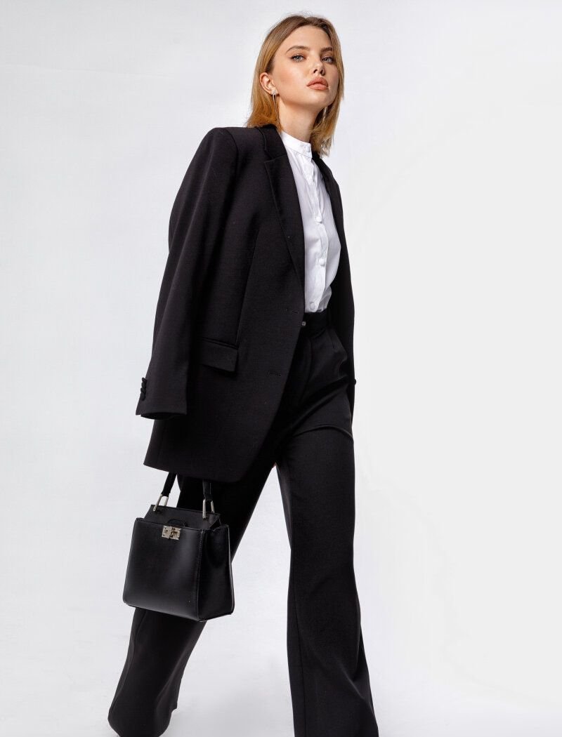 Black basic trousers