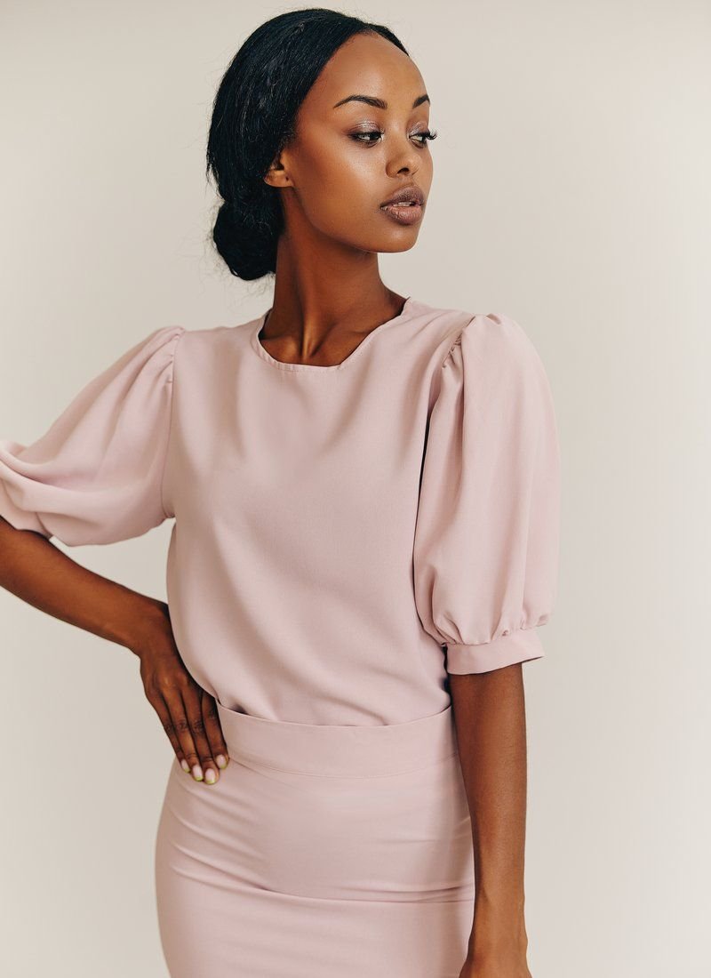 Pink Skirt and Blouse Suit