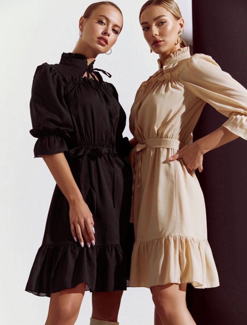 Airy dress made of black chiffon