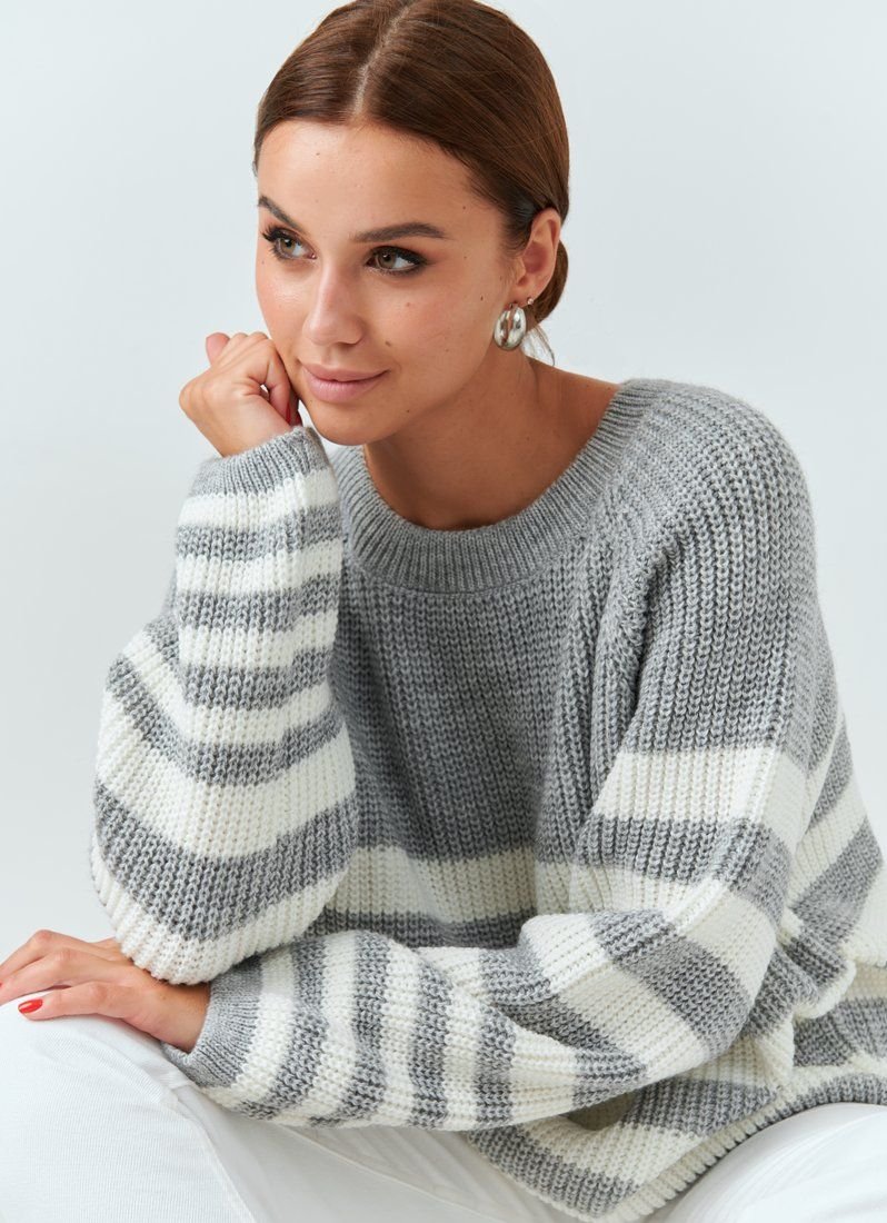 Grey striped sweater