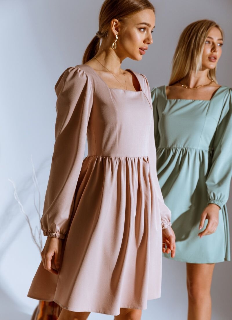 Romantic dress in a light shade