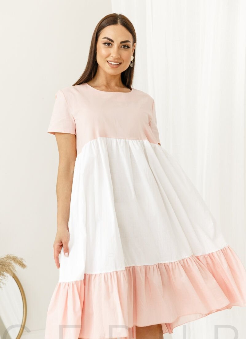 Flared two-tone dress