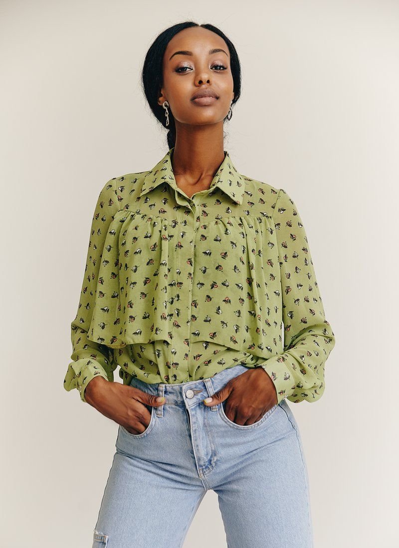 Light green chiffon blouse