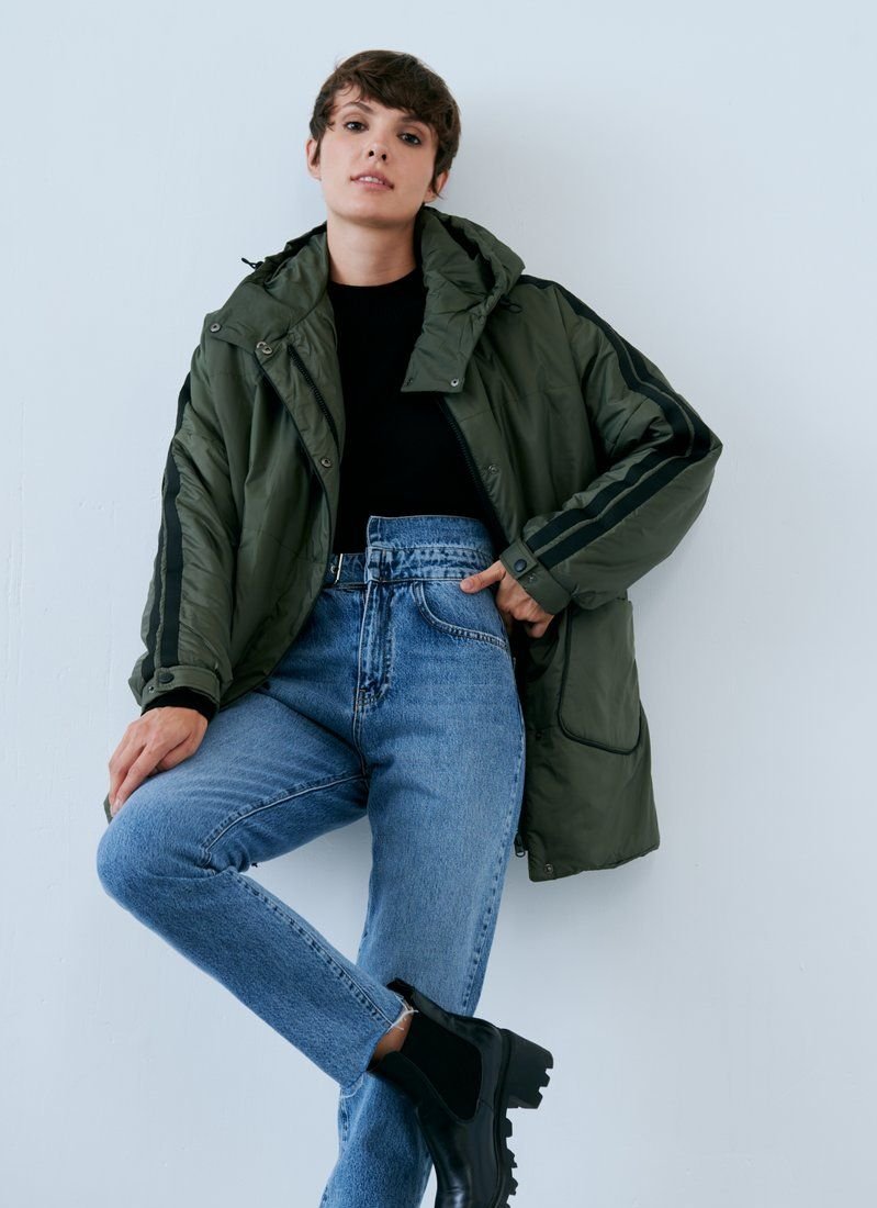 Jacket with khaki stripes