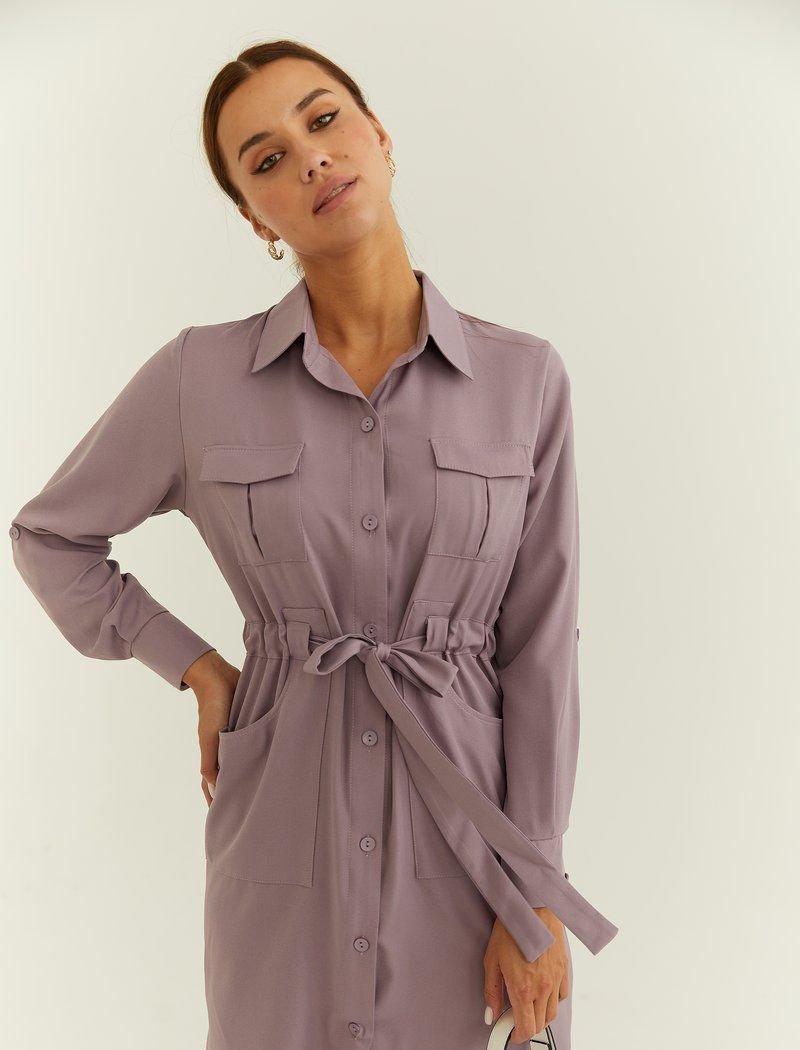 Dress in a shirt style