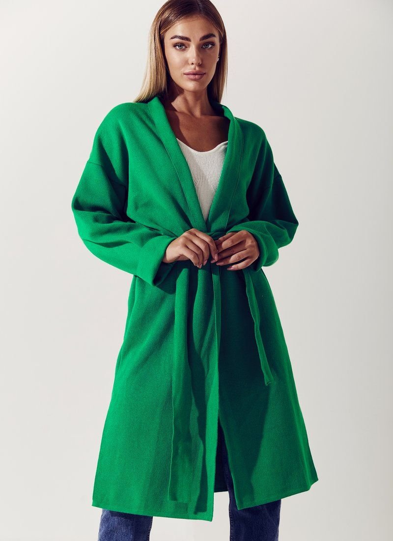 Bright green cardigan