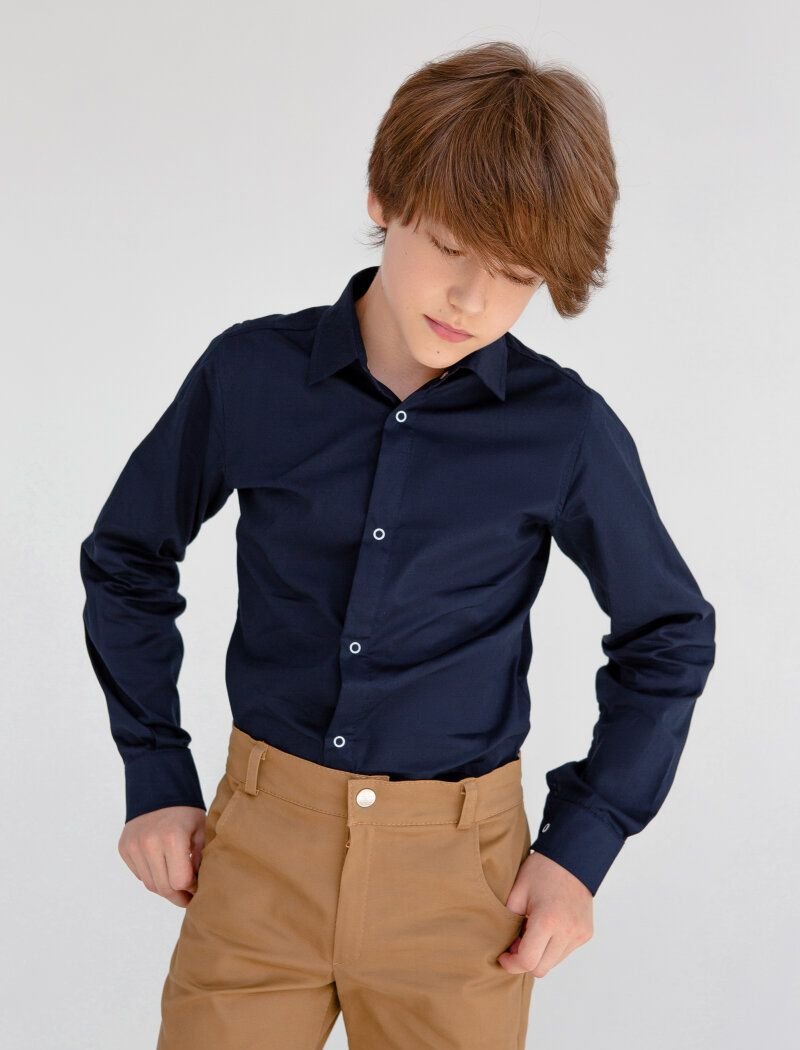 Blue laconic shirt for a boy