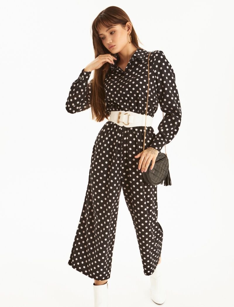 Jumpsuit with small polka dots