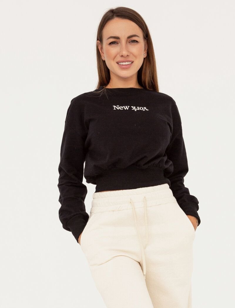 Black sweatshirt with a contrasting print