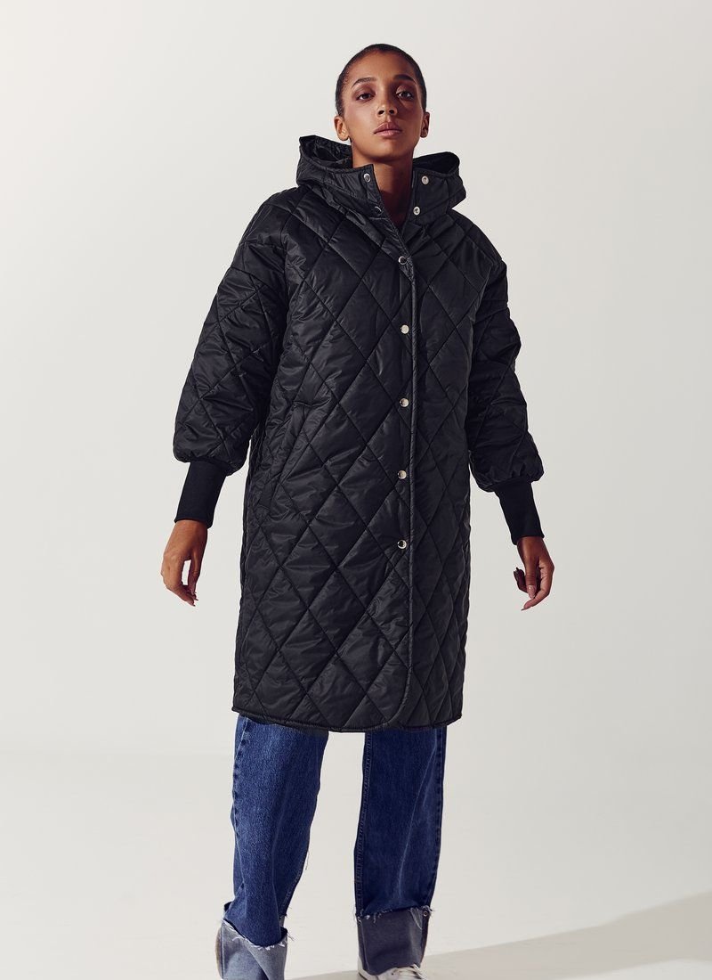 Straight Black Hooded Jacket