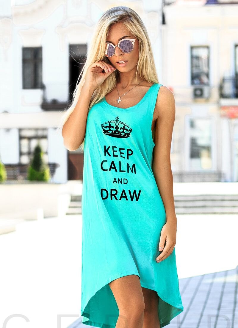 Bright asymmetrical dress