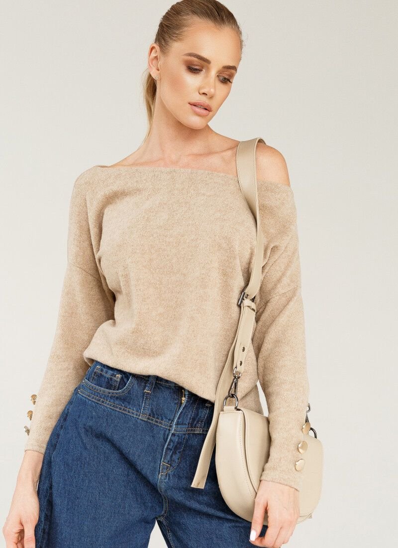 Wool jumper in a basic beige shade