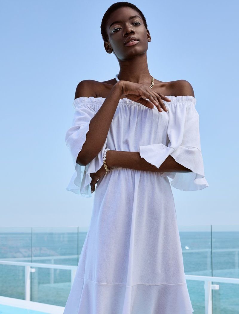 Romantic off-the-shoulder dress