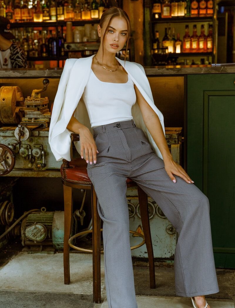 Black and white trousers-Palazzo