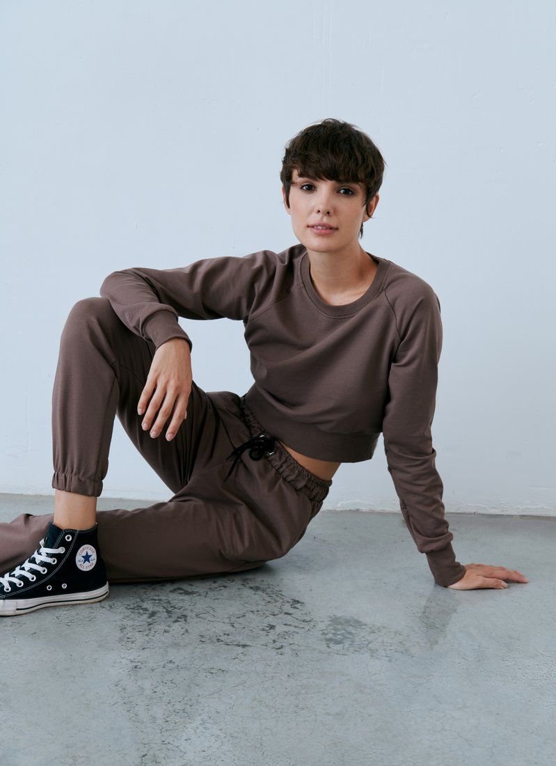 Mocha suit with sweatshirt