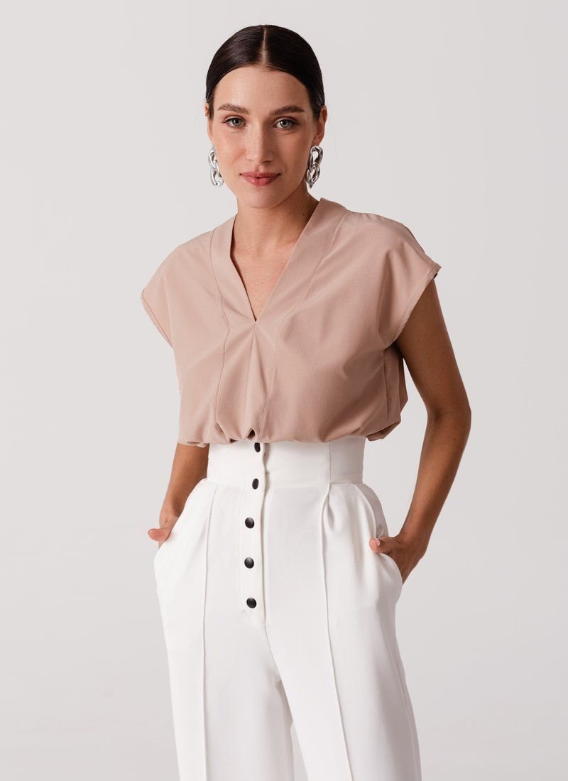 Laconic beige blouse