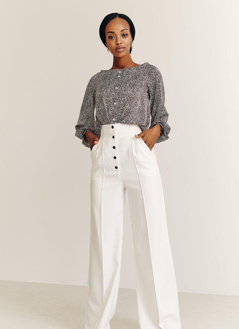 Silk blouse with long sleeves