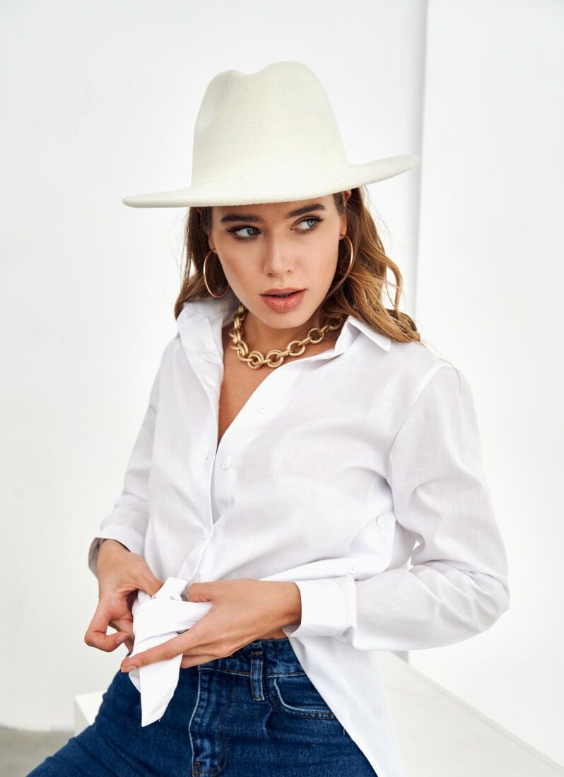 Elongated cotton shirt