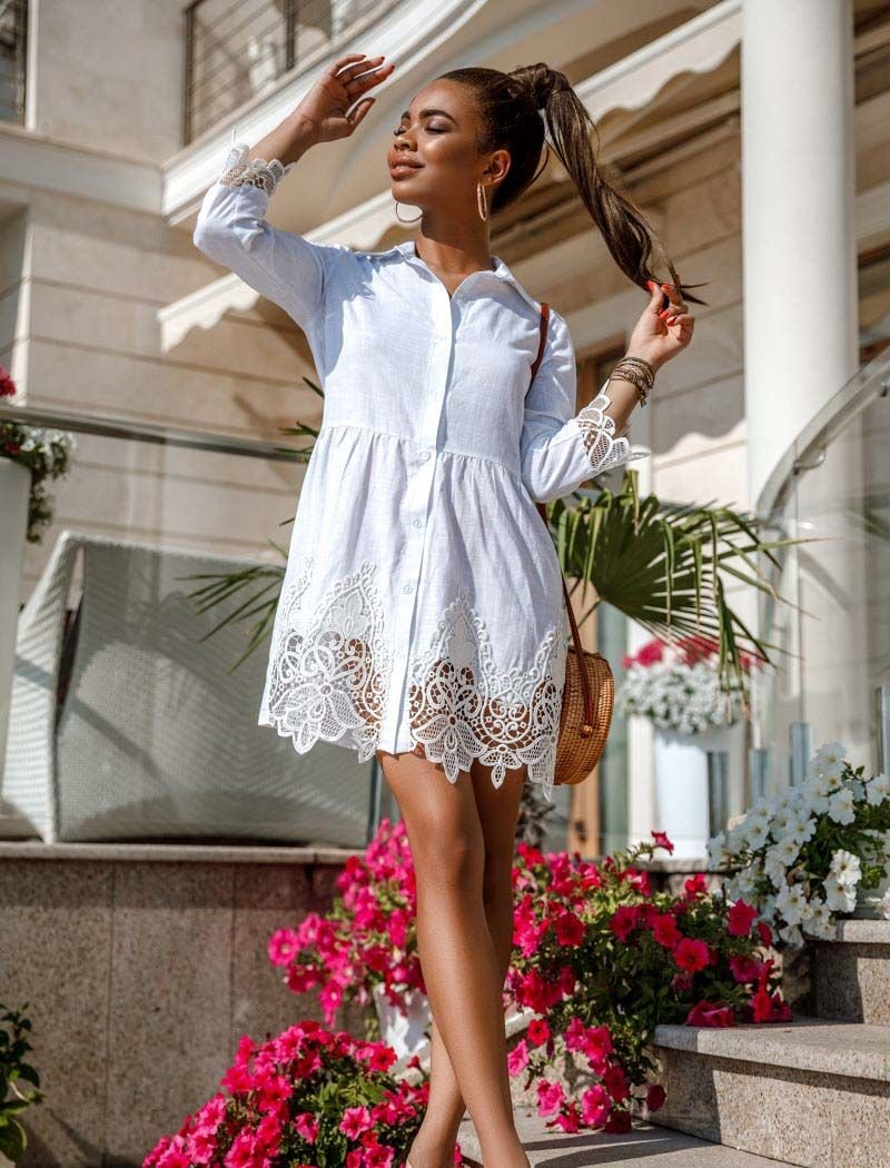 Lace Shirt Dress