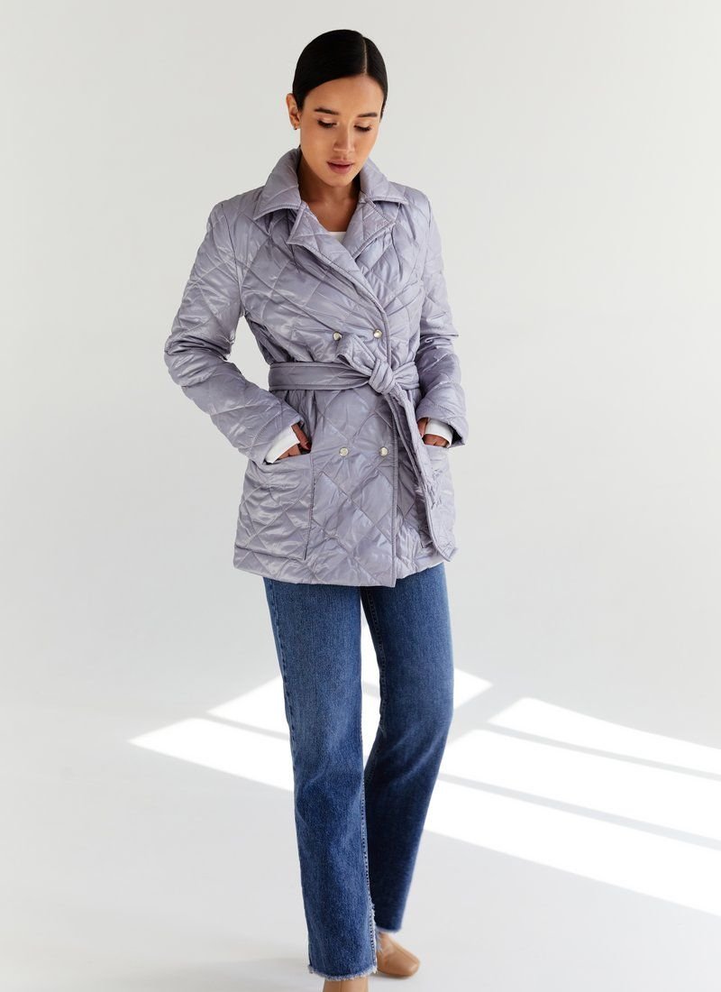 Short quilted jacket in grey