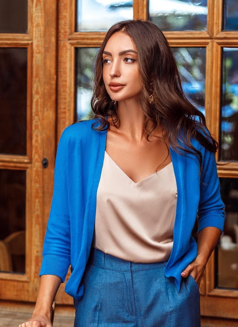 Cropped knitted Cardigan