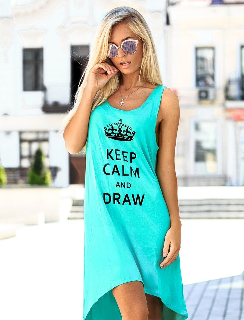 Bright asymmetric dress