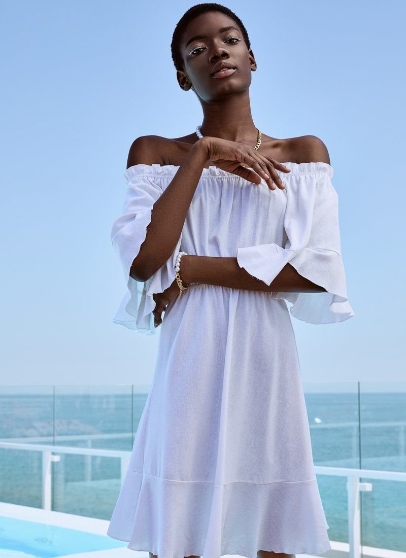 Romantic off-the-shoulder dress