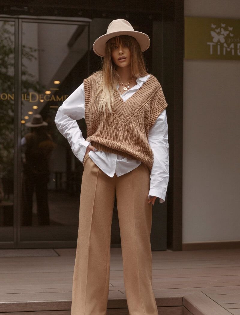 Wool trousers-Palazzo