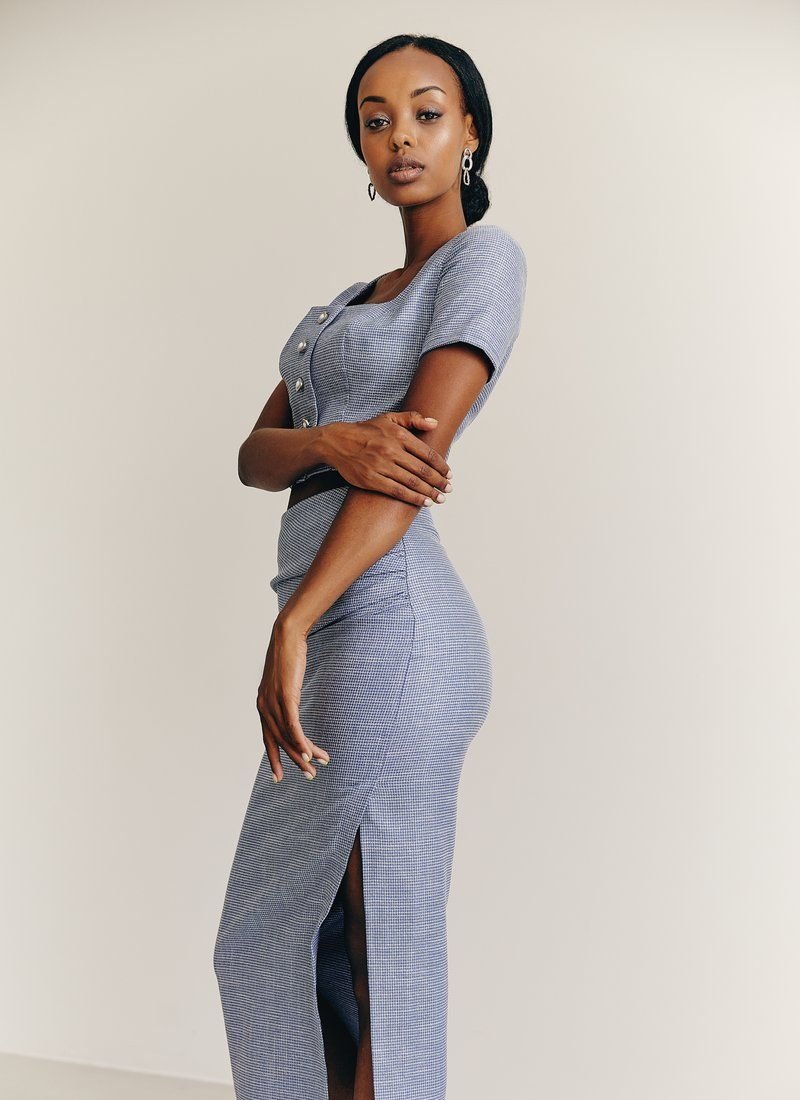 Classic Blue suit with Skirt