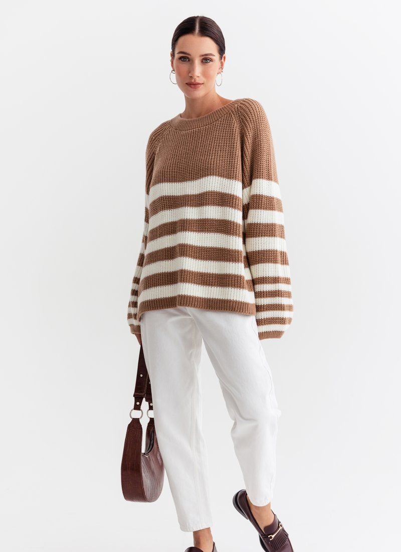 Beige striped sweater