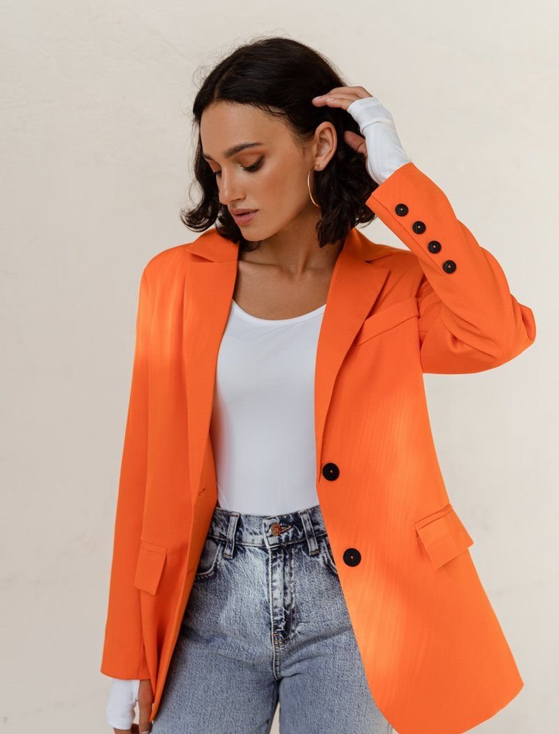 Bright orange jacket