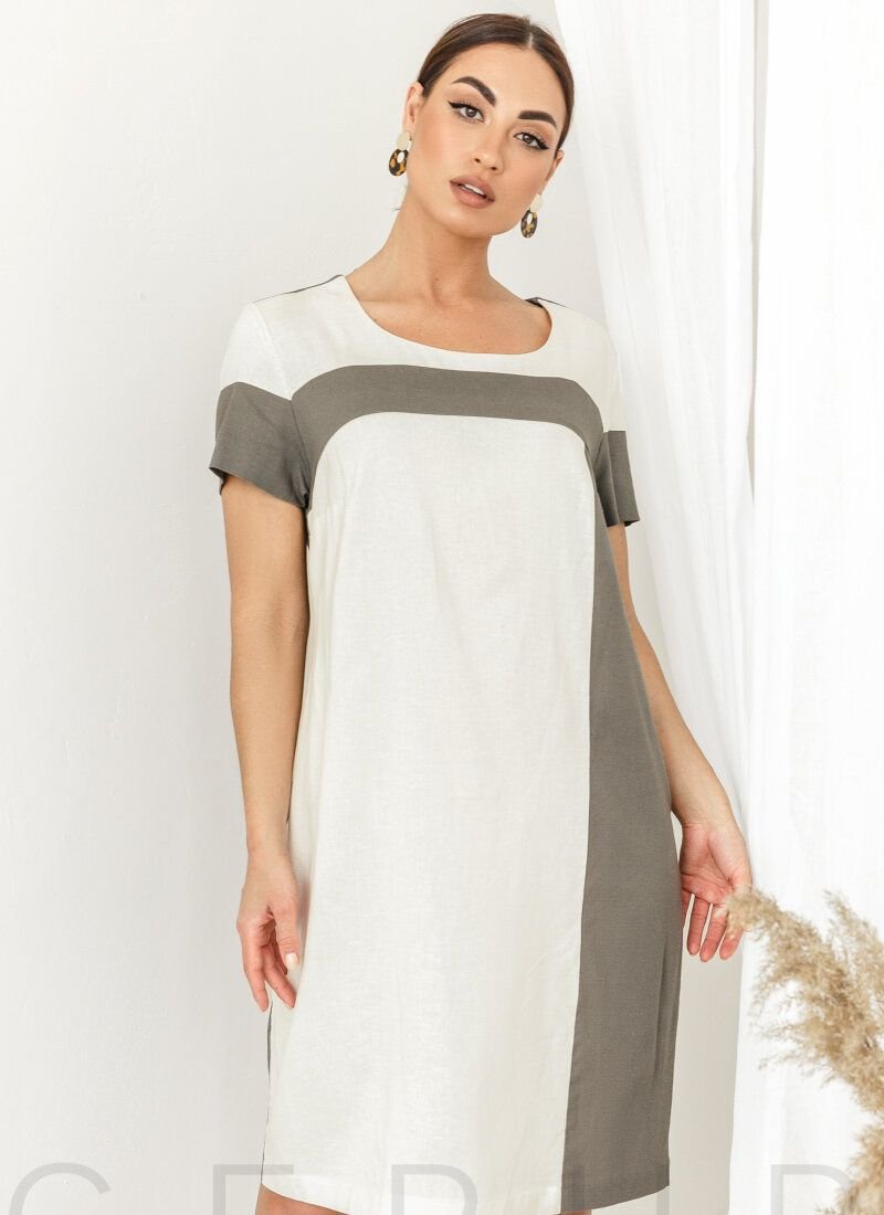 Monochrome straight cut dress