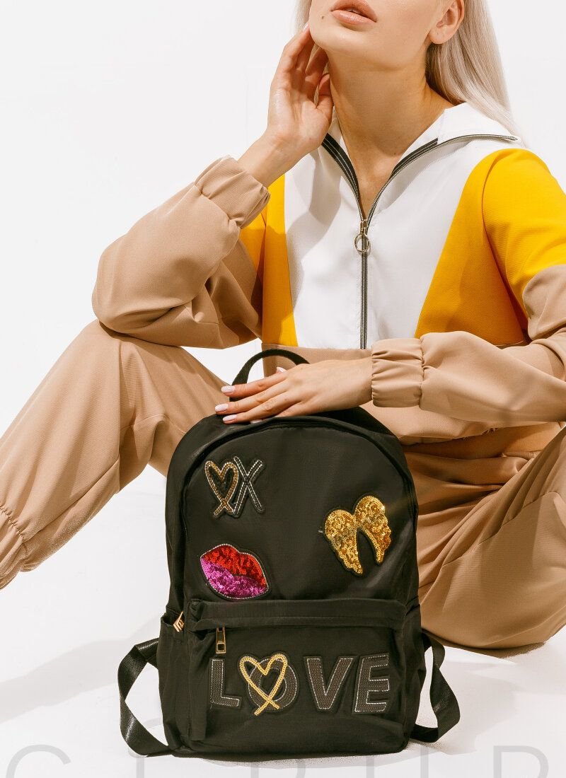 Backpack with stripes