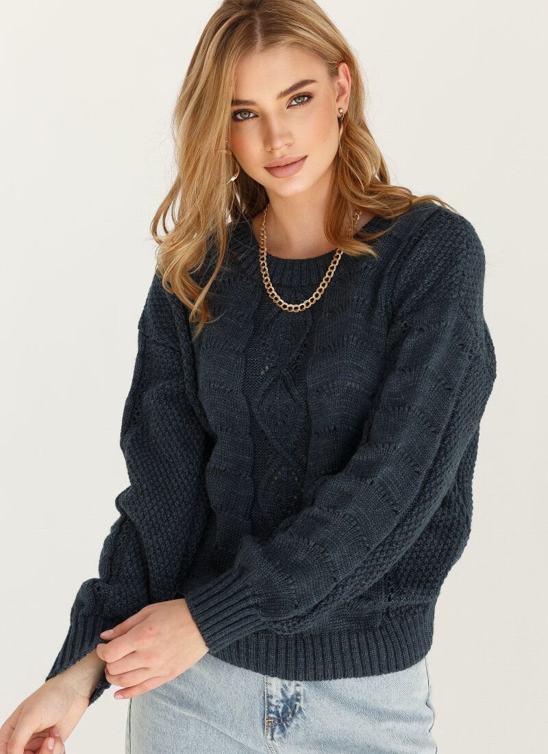 Cotton jumper in a denim shade