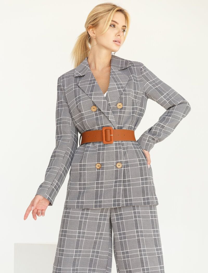 Double-breasted jacket in a cage